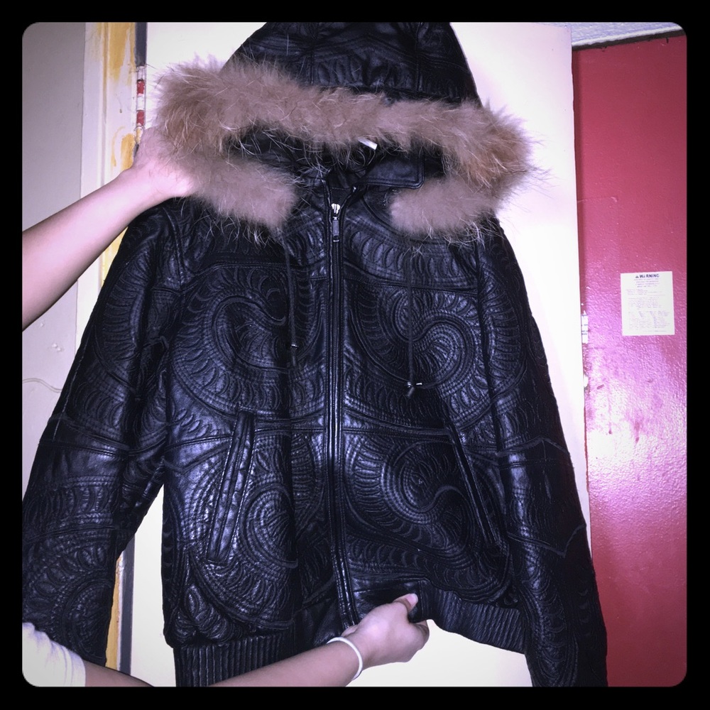 Women's leather coat